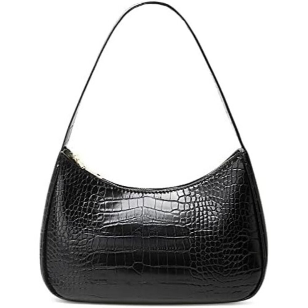 Women’s Black 2 Cute Hobo Tote Handbag Mini Clutch Purse with Zipper Closure